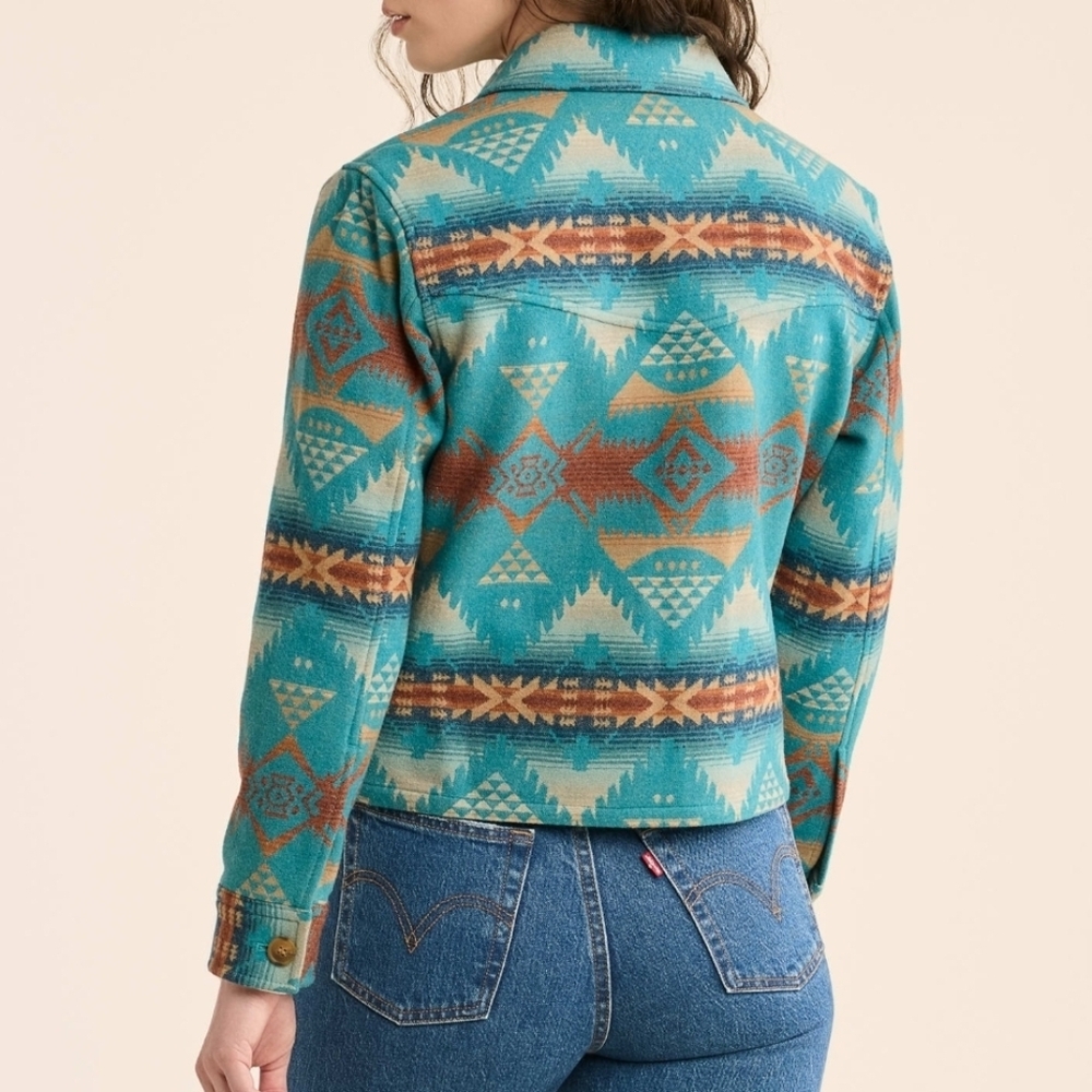 Pendleton Turquoise & Rust Geometric Wool Jacket - Picture 6 of 6
